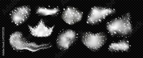 Isolated vector foam with soap bubbles. Cleaning and washing, hygiene and freshness. Suitable for detergent, shampoo, shower gel, or shaving product design.