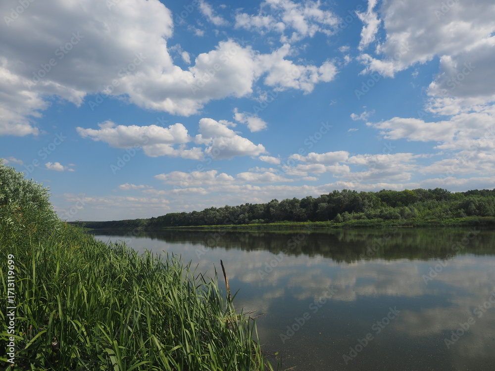 Fototapeta premium clouds over the lake