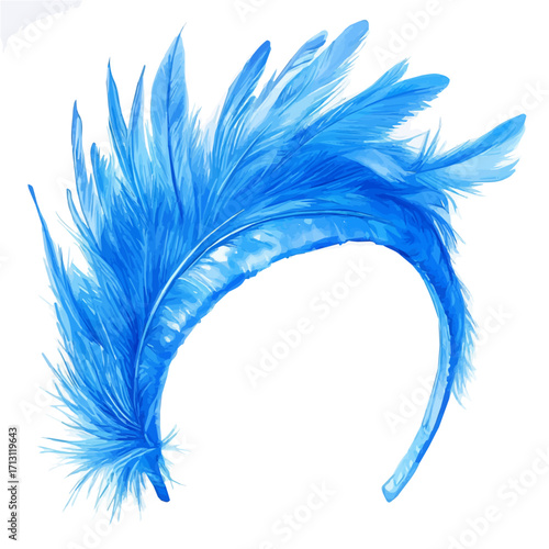 Feather Headband, watercolor illustration vector, isolated on a white background.