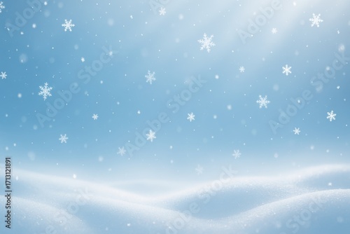 Wallpaper Mural Panoramic winter snowfall banner with sparkling snowdrifts light rays and frosty bokeh on a deep blue gradient perfect seasonal background design Torontodigital.ca