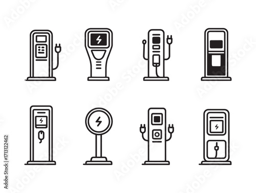 Charging station ultra minimalist 2d illustration