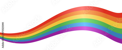 Waving rainbow LGBT flag isolated on png or transparent background, Symbol of LGBT gay pride, vector 10 eps.