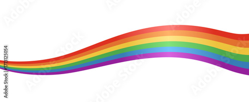 Waving rainbow LGBT flag isolated on png or transparent background, Symbol of LGBT gay pride, vector 10 eps.