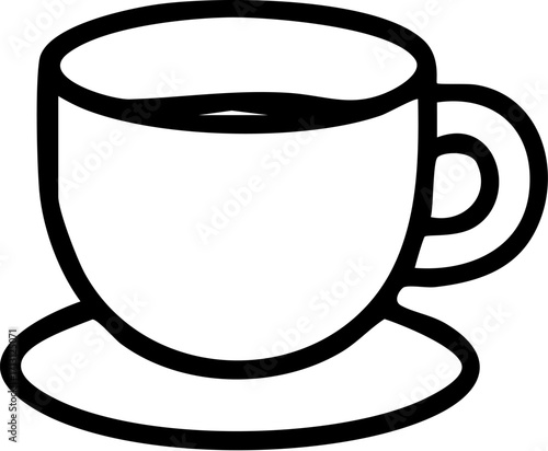 Simple Black and White Coffee Cup.