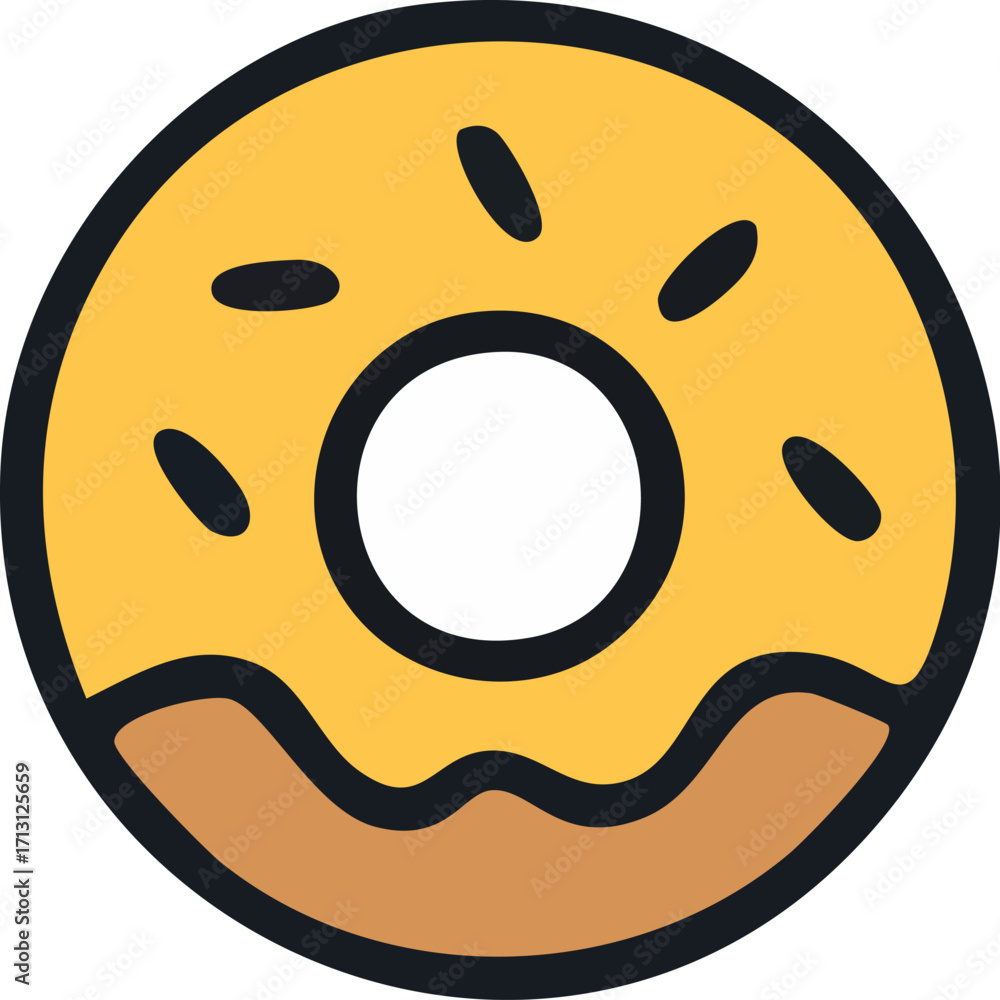 Fototapeta premium Simple Cartoon Illustration of a Donut.
