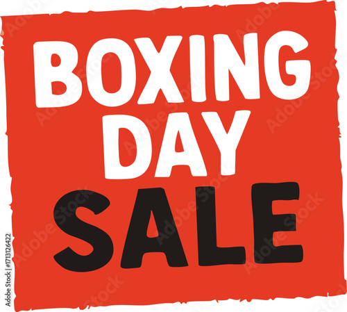 Boxing Day Sale Announcement on Red Background for Holiday Shopping.