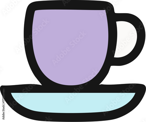Simple Purple Coffee Cup Illustration.