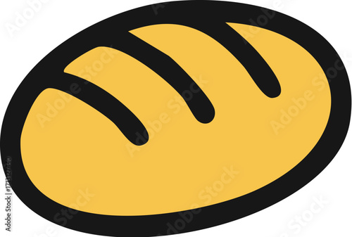 Simple Yellow Loaf of Bread Icon.