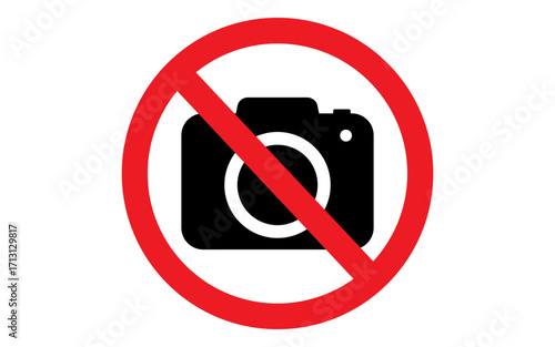 Prohibition No Photo Sign, No Photographing Prohibition Sign Symbol, No photography