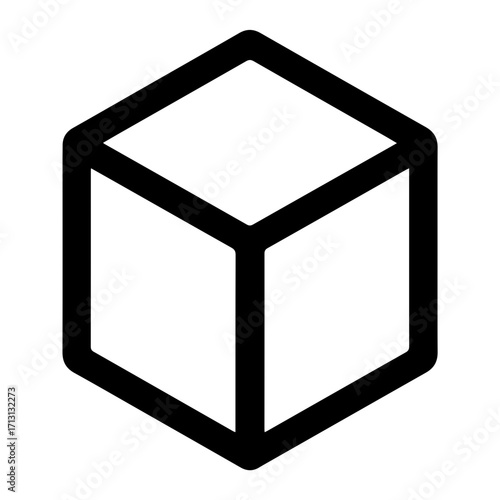 Sleek isometric cube icon, representing simple design, modern technology, and digital solutions for business, a versatile symbol for creativity and innovation