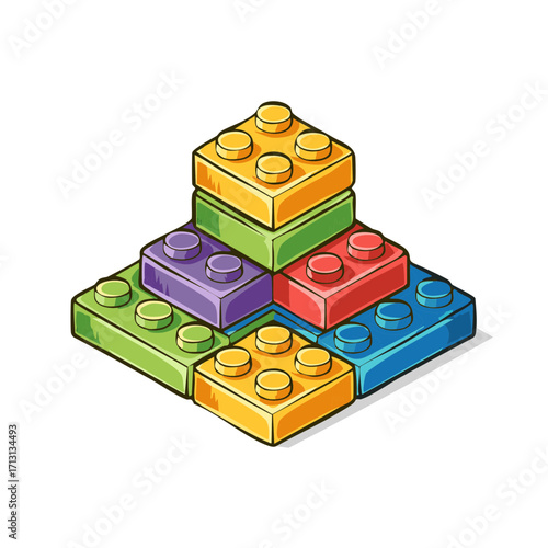 Building Blocks Pyramid Colorful Toy Bricks Stacked Creative Play Construction Set