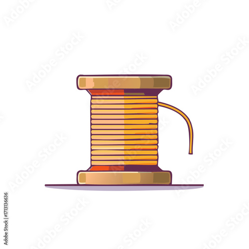 Thread Spool Icon Illustration, Sewing and Craft Supplies Element, Colorful Design