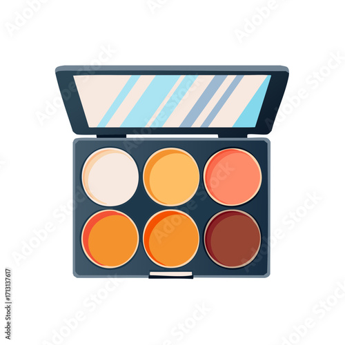 Eye Shadow Palette with Mirror and Six Colors for Beauty Makeup Application