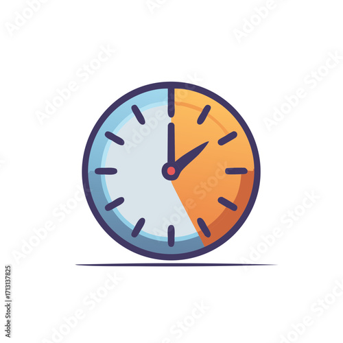Cartoon analog clock showing partially elapsed time with a quarter of the hour remaining