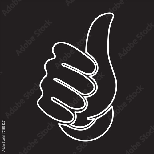 Thumbs up and thumbs down icon set