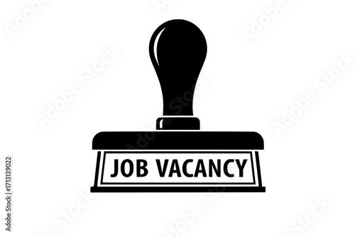 Red Rubber Stamp with job vacancy Text – Grunge Style Office or Legal Concept