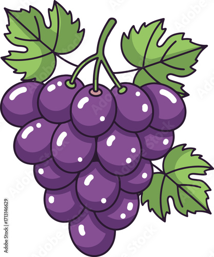 allowing the subject to stand out clearly. The foreground features a bunch of pixel art grapes, depicted in a vibrant purple hue.