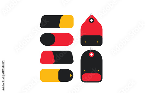 Flat tag banner illustration for black friday sales