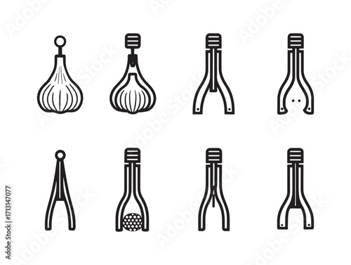 Garlic press professional kitchen tool design