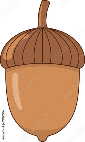  This illustration depicts a pixel art rendition of an acorn, showcasing a detailed representation of its cap