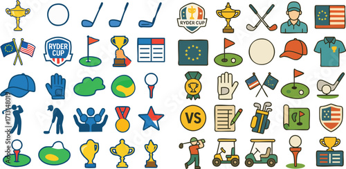 Golf Icons A Collection of Sport Graphics.