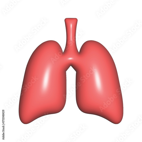 Lungs 3d - human internal organ Vector Icon Design Template. Glossy 3d Human lungs. Sars disease, coronaviruses in the lung. The coronavirus causes the severe illness SARS. Pulmonary hypertension.