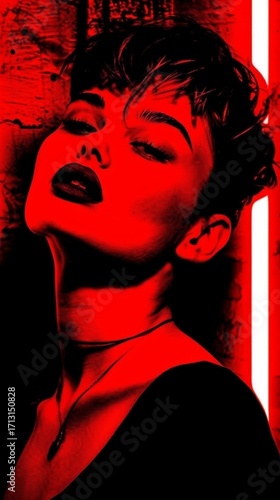 Dramatic portrait of intense woman