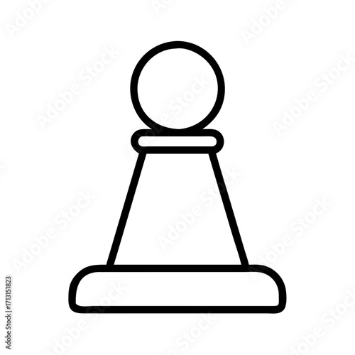 Isolated outline chess pawn vector illustration for board game strategy and design projects