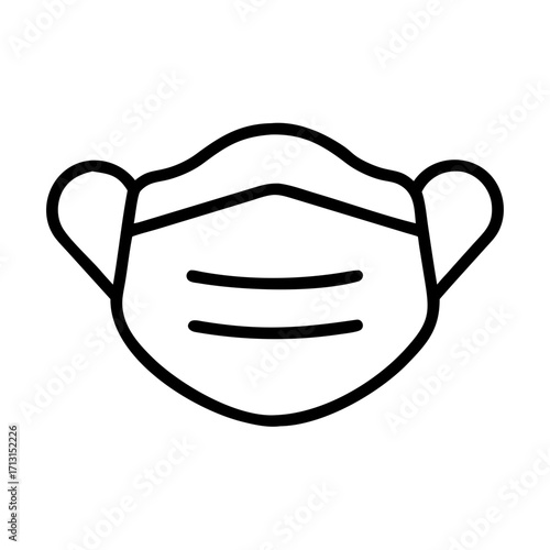 Surgical face mask vector icon illustration for protection from virus and pollution design element