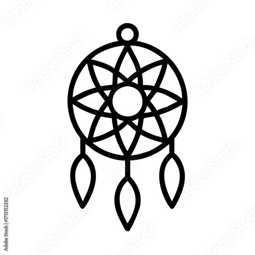 Dream catcher vector illustration, native american symbol, spiritual art, boho decor, amulet design