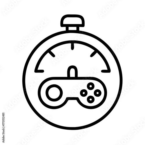 Game speed test performance timer stopwatch controller gaming latency esports competition icon