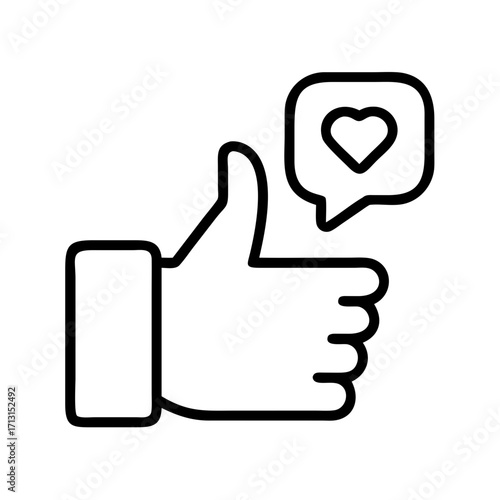 Thumbs up like icon vector illustration for social media marketing and engagement design element