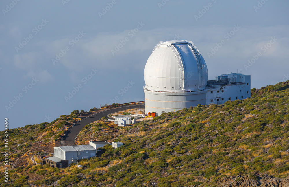 Fototapeta premium Scenic view of the astronomical observatory near the Caldera de Taburiente National Park on La Palma island, Spain, Europe 