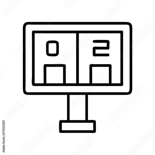 Scoreboard outline icon vector illustration for sports events and game results display design concept
