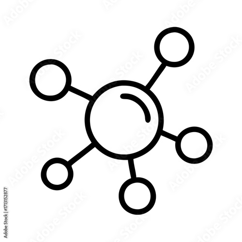 Molecule structure icon vector illustration representing science chemistry and atom model design concept