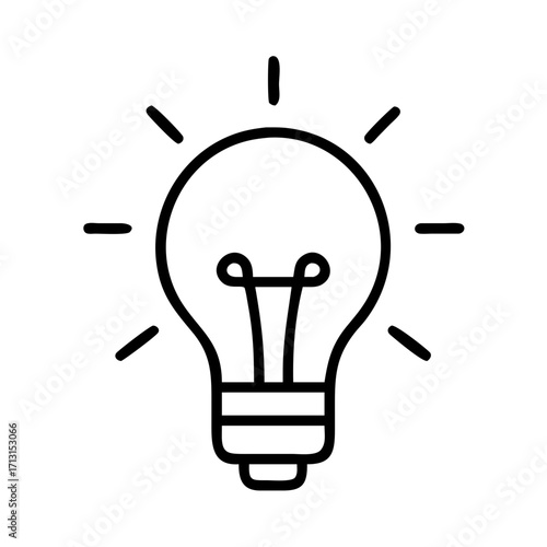 Light bulb icon idea concept creative innovation solution inspiration electricity energy symbol vector