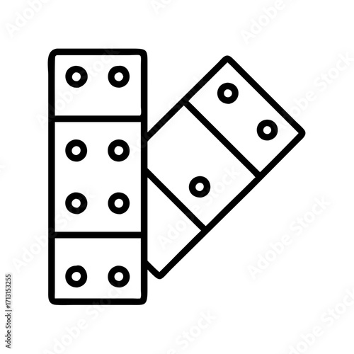 Dominoes game pieces vector illustration for board game design and tile based puzzle games icon set