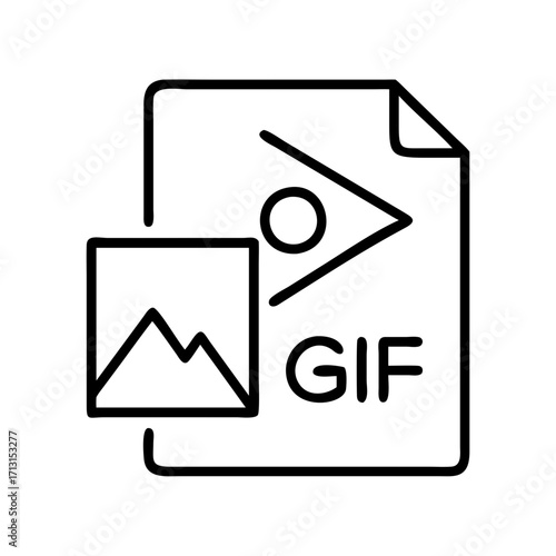 Download gif file format icon vector illustration animated image graphic interchange format filetype 90