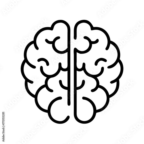 Human brain illustration for medical education and neuroscience research and study guide