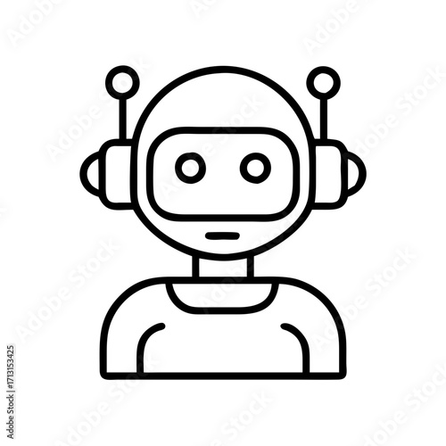 Vector illustration of a cute robot icon artificial intelligence ai chatbot assistant design