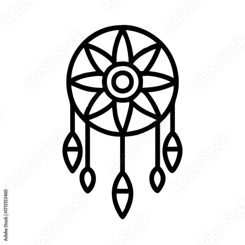 Dreamcatcher illustration vector graphic design native american tribal art symbol element