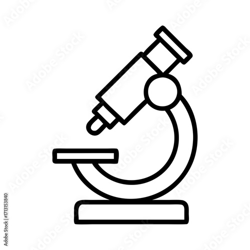 Microscope vector icon science lab equipment biology research optical instrument tool outline style image