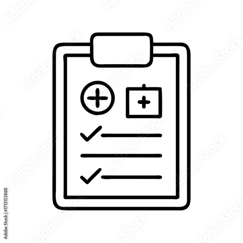 Medical clipboard checklist icon vector illustration for healthcare and diagnostic report form