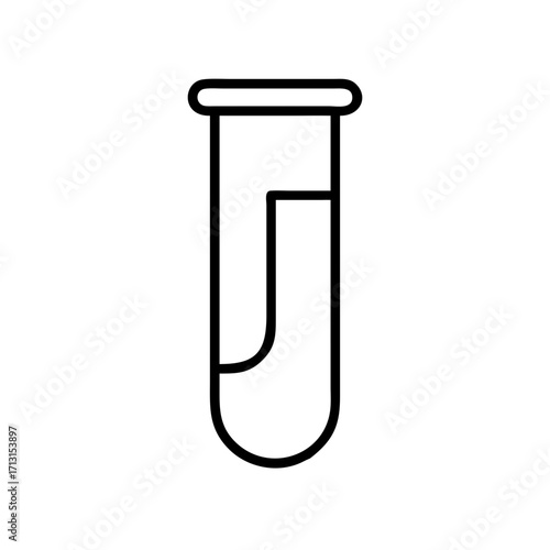 Test tube vector icon, laboratory glassware, science equipment, medical vial, chemistry flask, lab tool