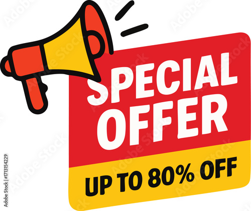 Special Offer Megaphone Announcement Up To 80 Percent Off Discount 1.