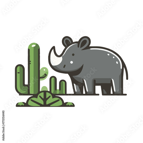 Cute Vector Illustration of a Tapir