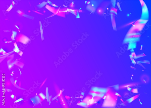 Neon Confetti. Retro Sparkle. Carnival Background. Abstract Tinsel. Explosion Effect. Rainbow Poster. Pink Happy Glitter. Art Christmas Explosion. Blue Neon Confetti