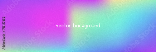 Noise Gradient Background. Abstract Grainy Bg In Pink, Purple And Blue Colors. Iridescent Hologram. Pearlescent Holographic Texture With Rainbow Foil. Grunge Blur Backdrop In Silver Mesh