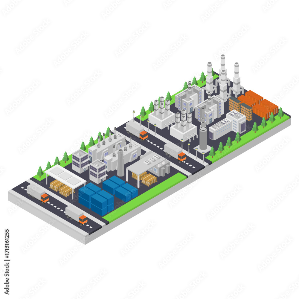 Obraz premium Isometric logistics building
