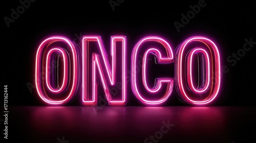 Neon ONCO Sign Glowing on Black Background